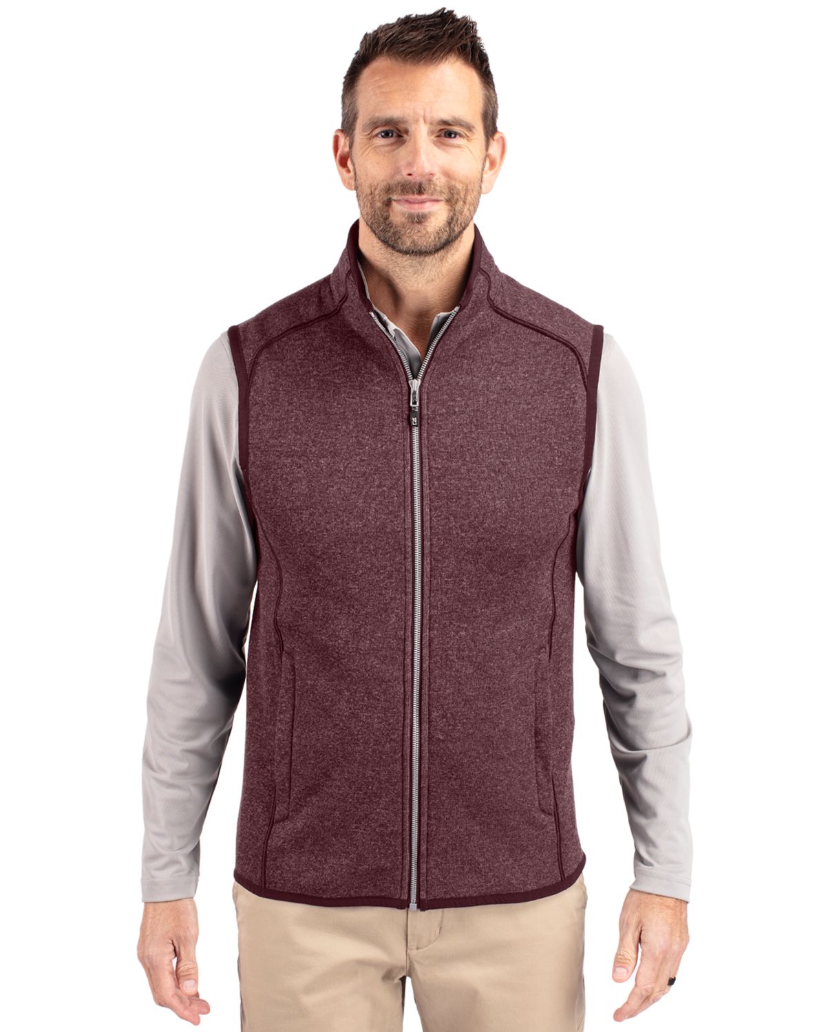 Cutter & Buck Mainsail Sweater-Knit Mens Full Zip Vest - MCO00047