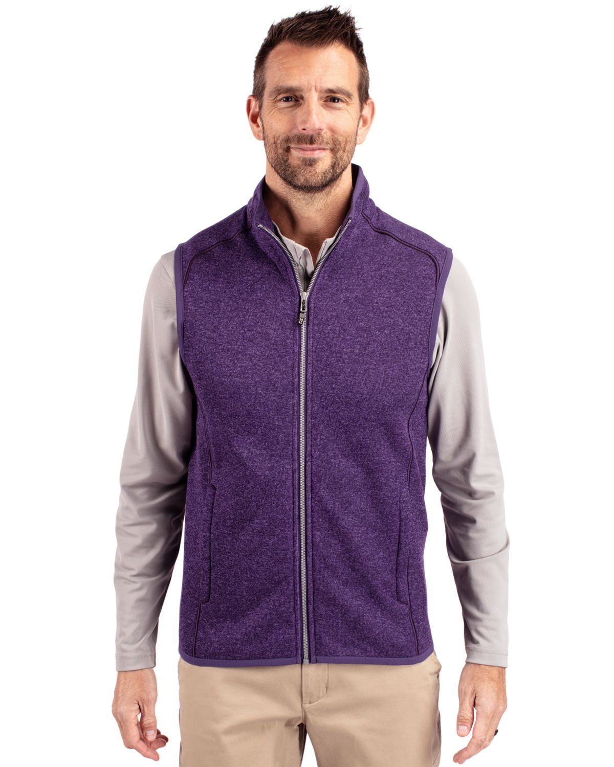 Cutter & Buck Mainsail Sweater-Knit Mens Full Zip Vest - MCO00047