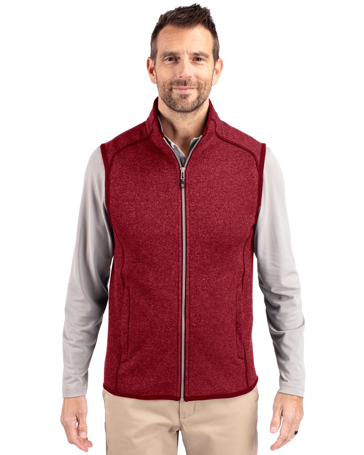 Cutter & Buck Mainsail Sweater-Knit Mens Full Zip Vest - MCO00047