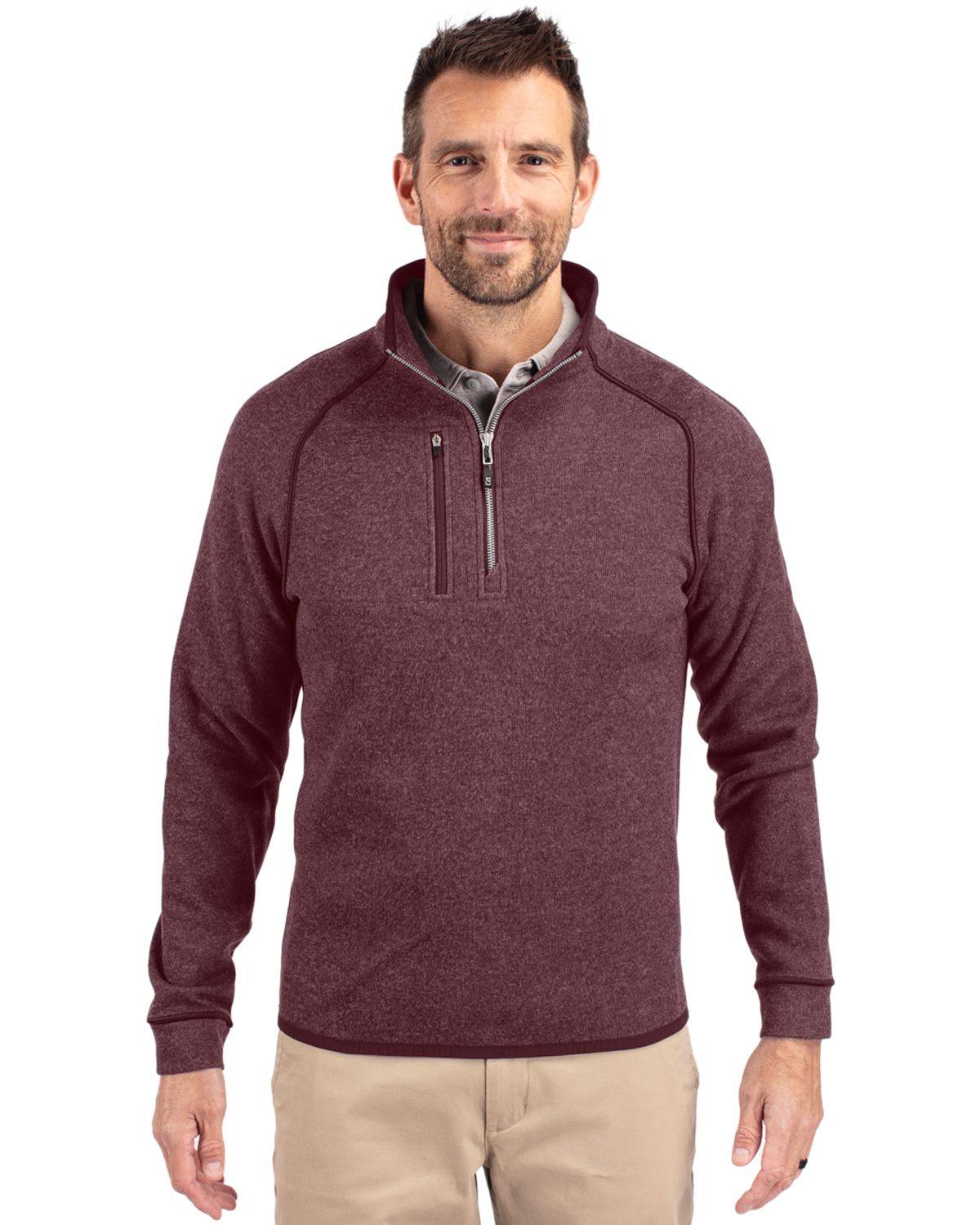 Cutter & Buck Mainsail Sweater-Knit Mens Half Zip Jacket - MCO00049