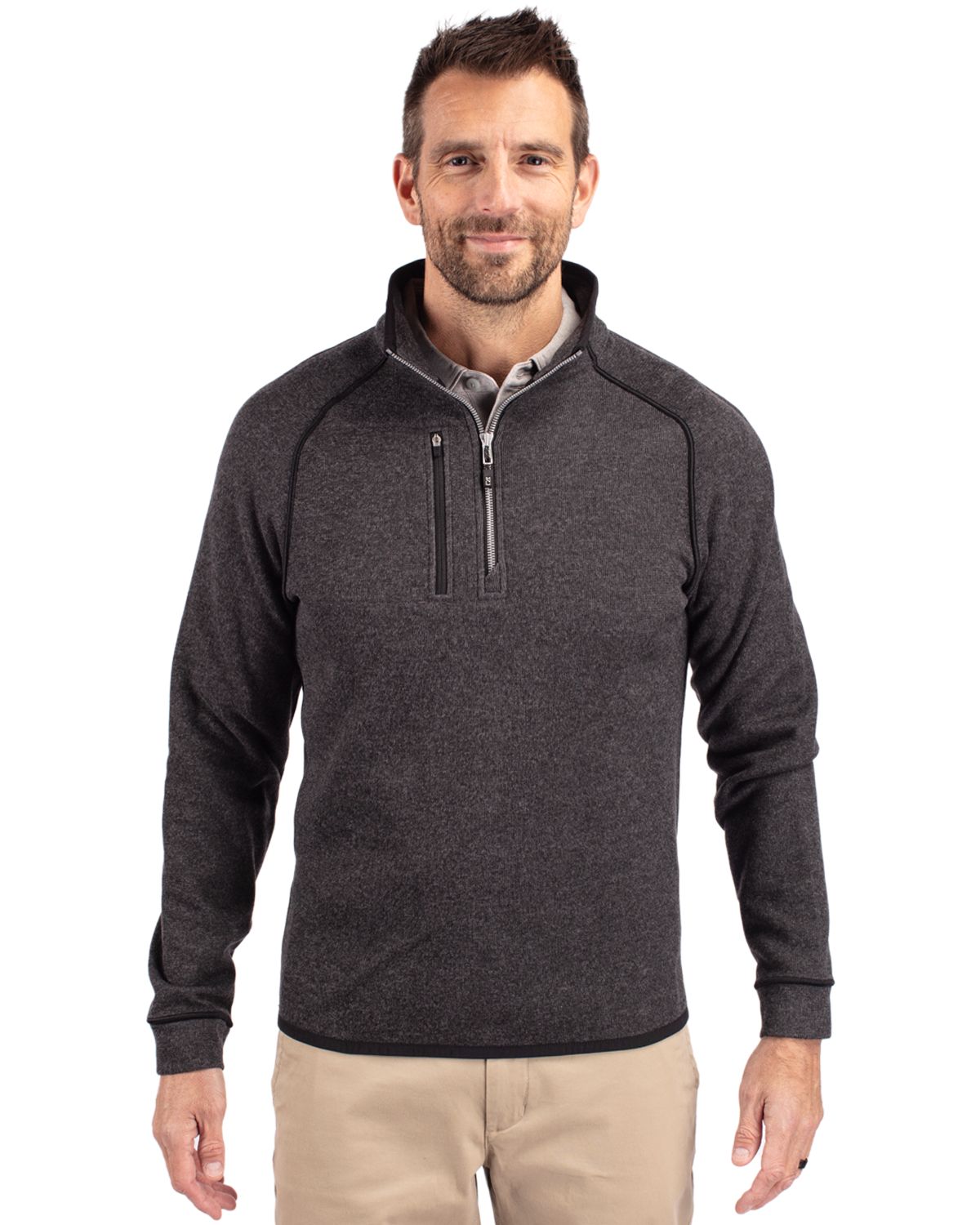 Cutter & Buck Mainsail Sweater-Knit Mens Half Zip Jacket - MCO00049