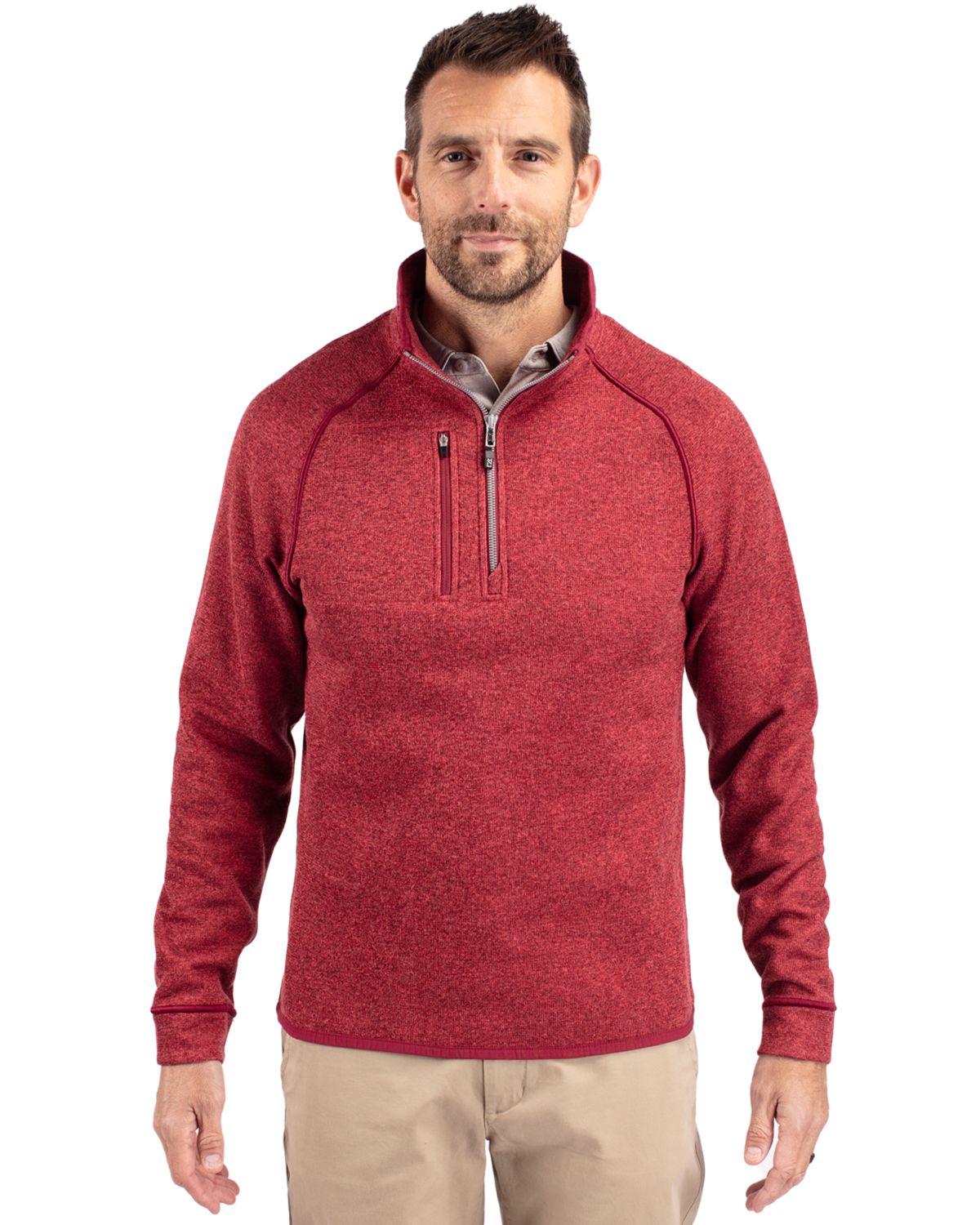 Cutter & Buck Mainsail Sweater-Knit Mens Half Zip Jacket - MCO00049