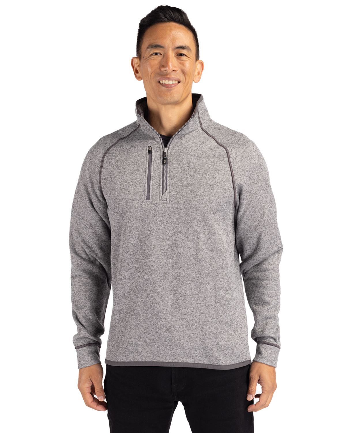 Cutter & Buck Mainsail Sweater-Knit Mens Half Zip Jacket - MCO00049