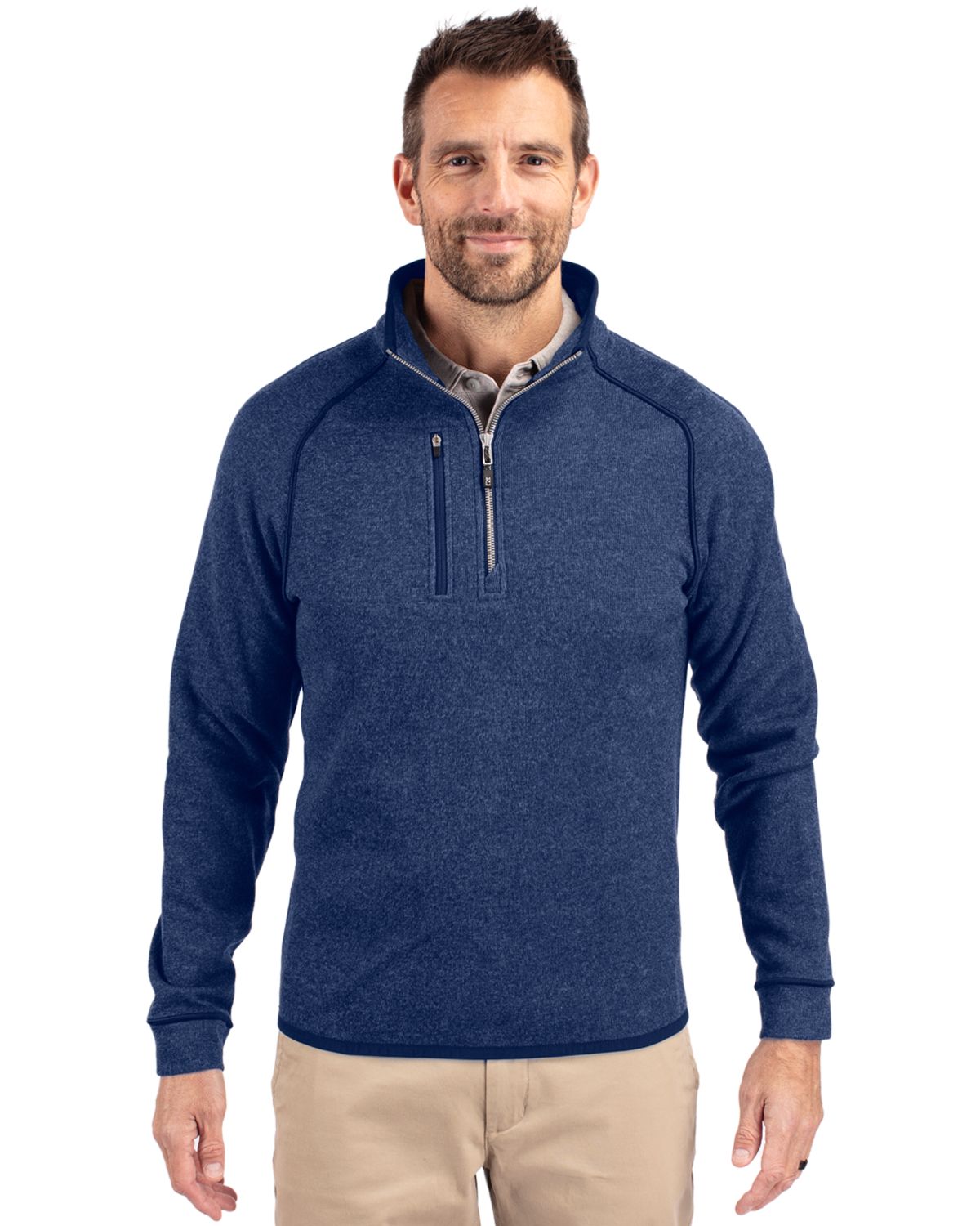 Cutter & Buck Mainsail Sweater-Knit Mens Half Zip Jacket - MCO00049