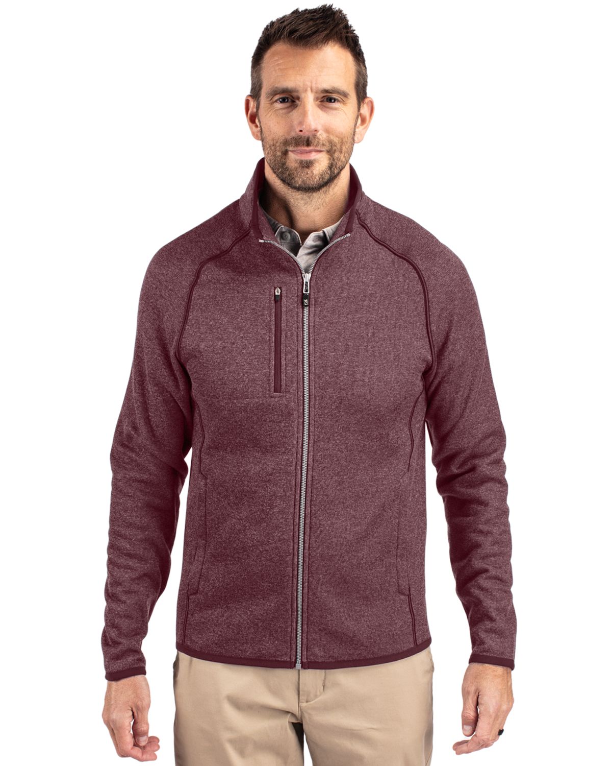Cutter & Buck Mainsail Sweater-Knit Mens Full Zip Jacket - MCO00050