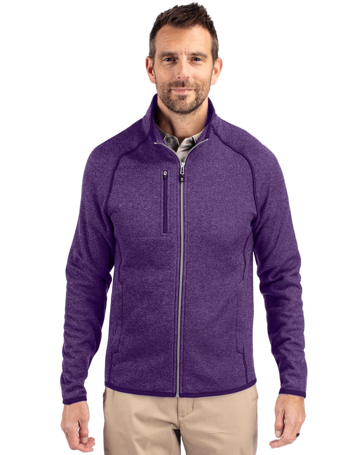 Cutter & Buck Mainsail Sweater-Knit Mens Full Zip Jacket - MCO00050