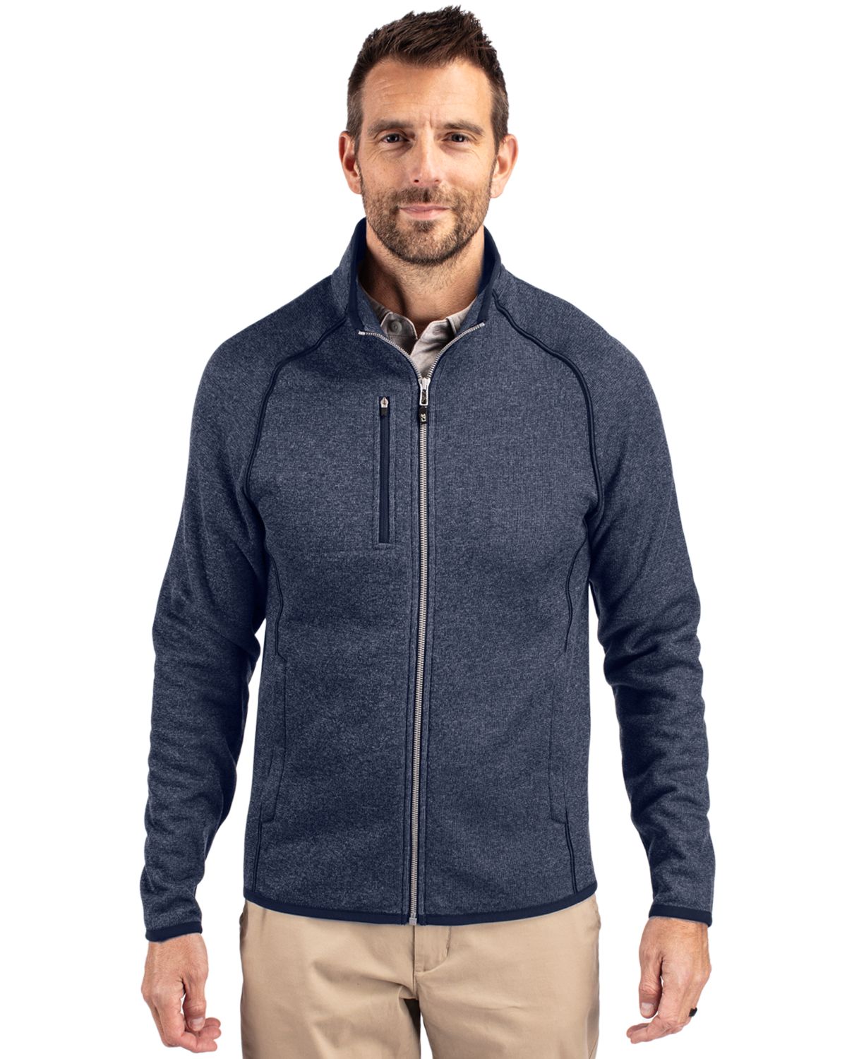 Cutter & Buck Mainsail Sweater-Knit Mens Full Zip Jacket - MCO00050