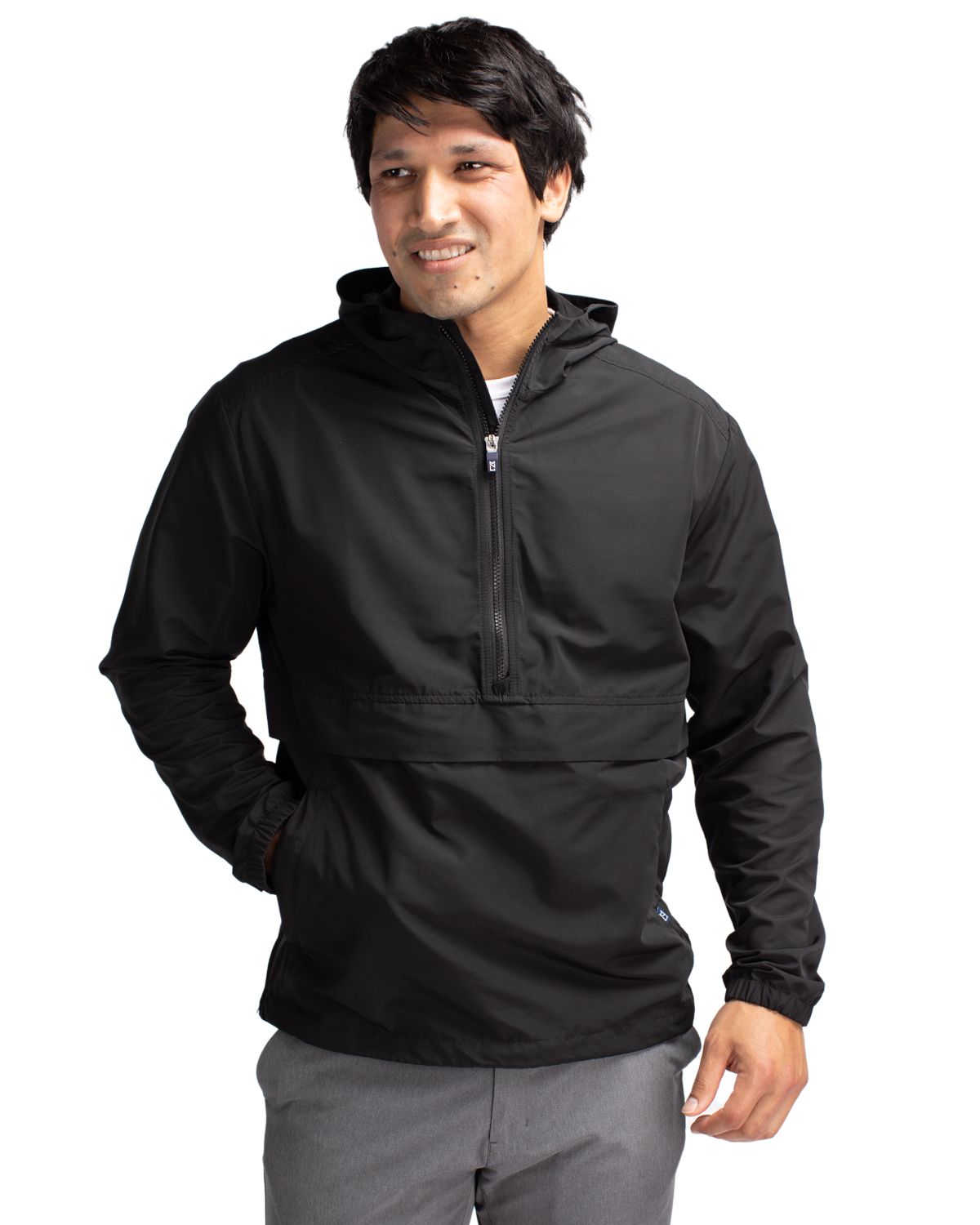Cutter & Buck Charter Recycled PackableMensHalf Zip Anorak Jacket - MCO00074