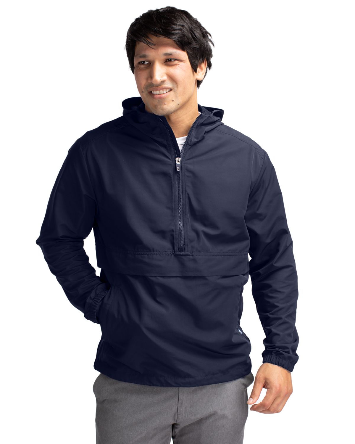 Cutter & Buck Charter Recycled PackableMensHalf Zip Anorak Jacket - MCO00074