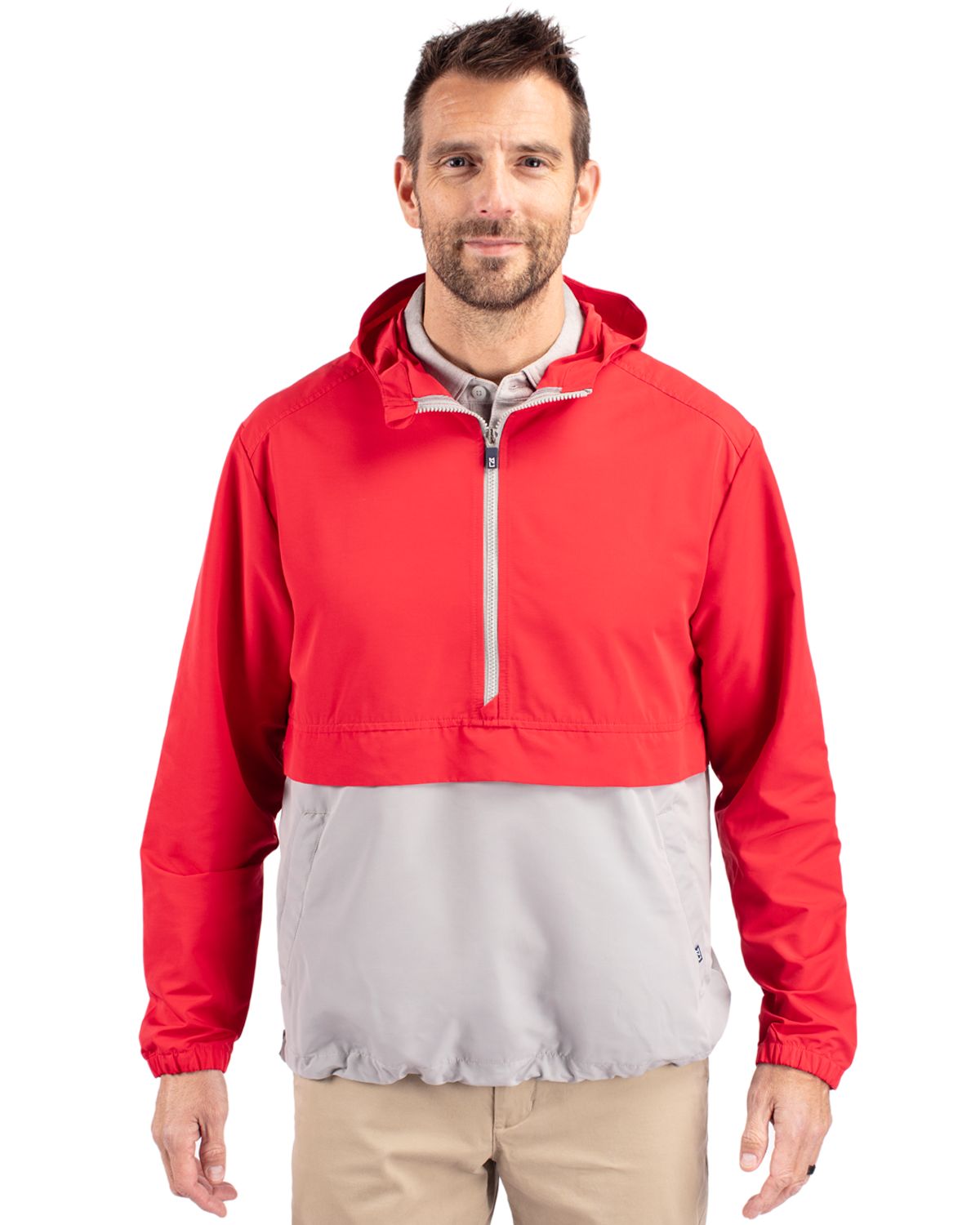 Cutter & Buck Charter Recycled PackableMensHalf Zip Anorak Jacket - MCO00074