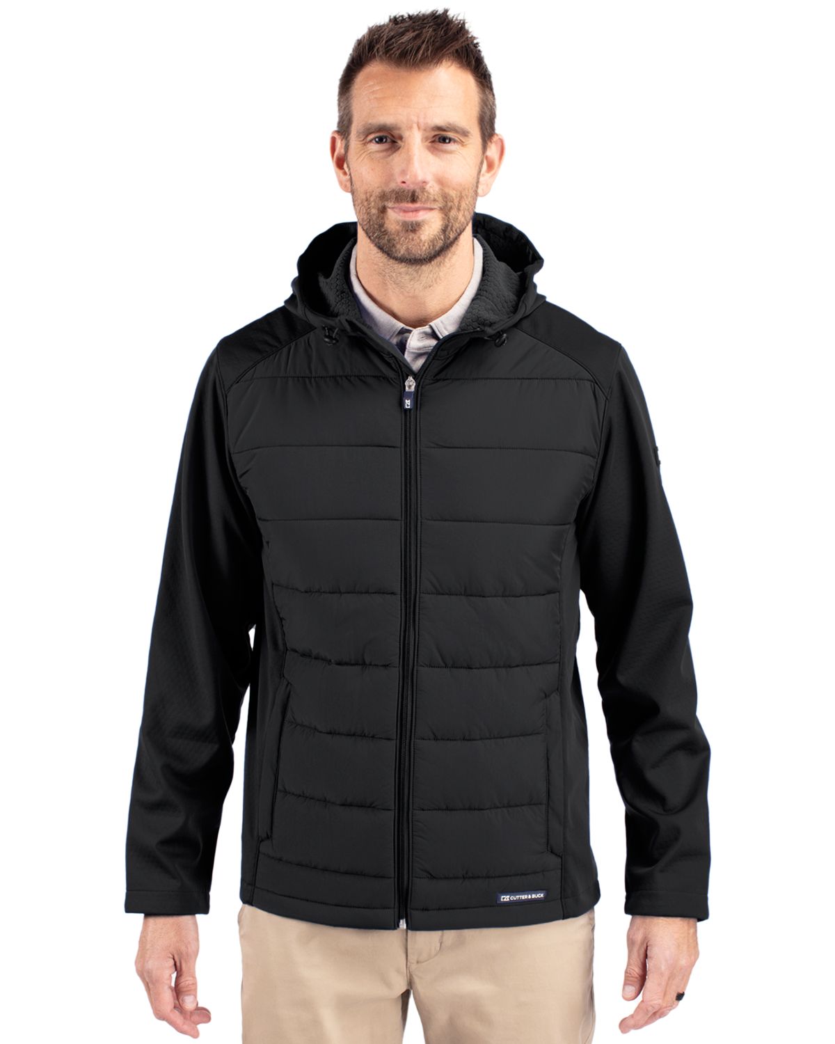 Cutter & Buck Evoke RecycledHoneycombFleeceMensBig & Tall Hybrid Full Zip Jacket - BCO00077