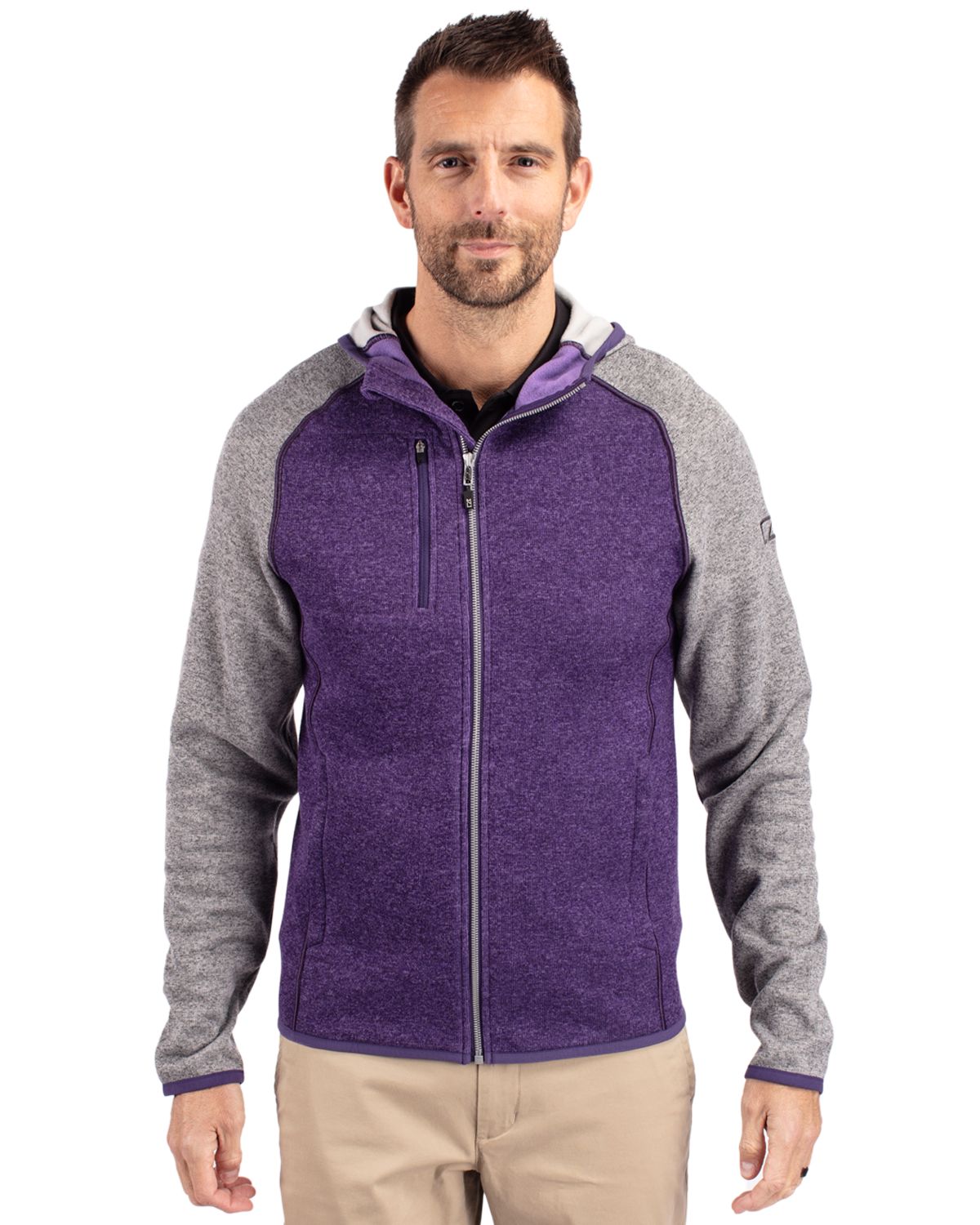Cutter & Buck Mainsail Sweater-Knit Mens Full Zip Hooded Jacket - MCO00089