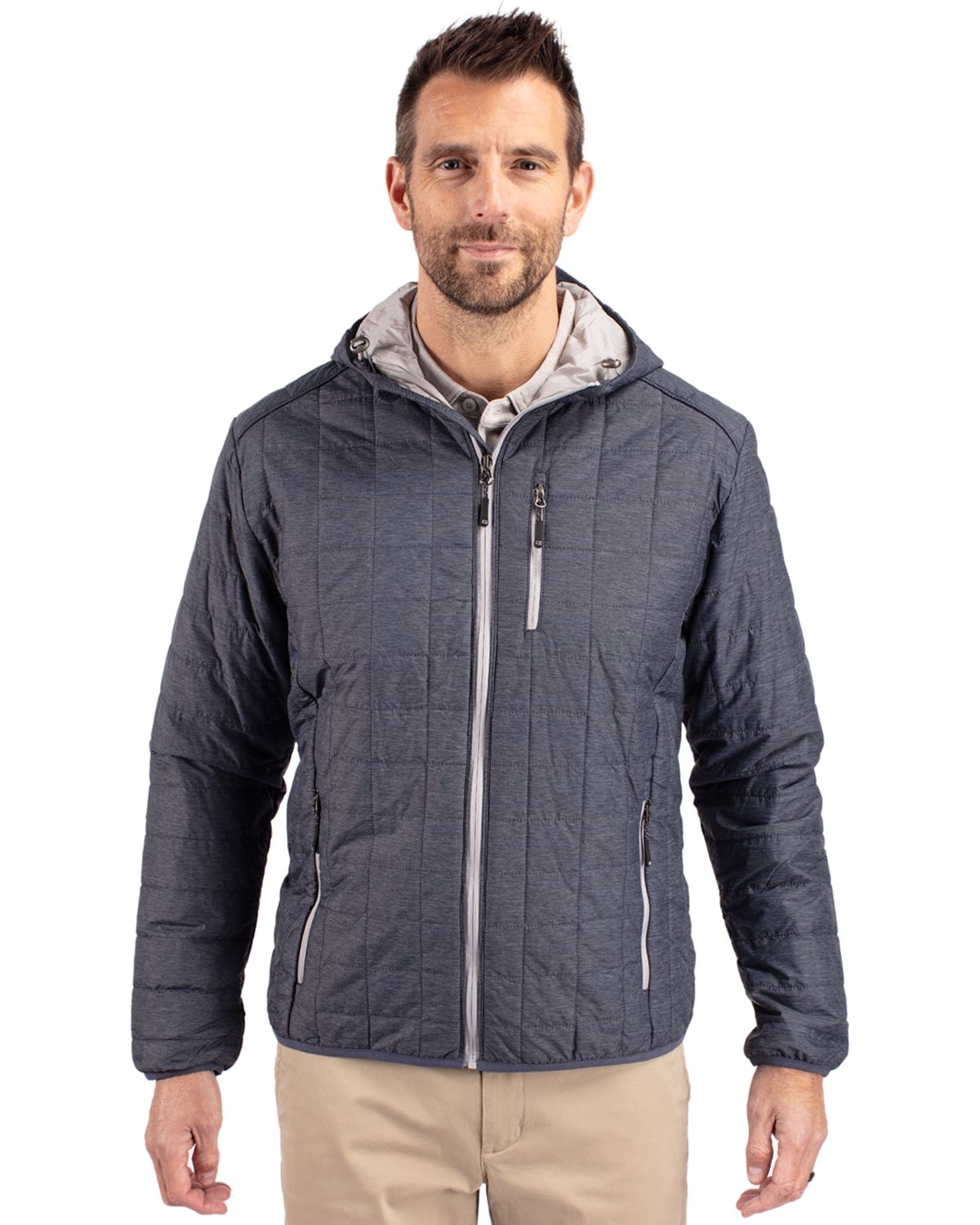Cutter & Buck Rainier Recycled Insulated Puffer Mens Full Zip Hooded Jacket Jacket - MCO00091
