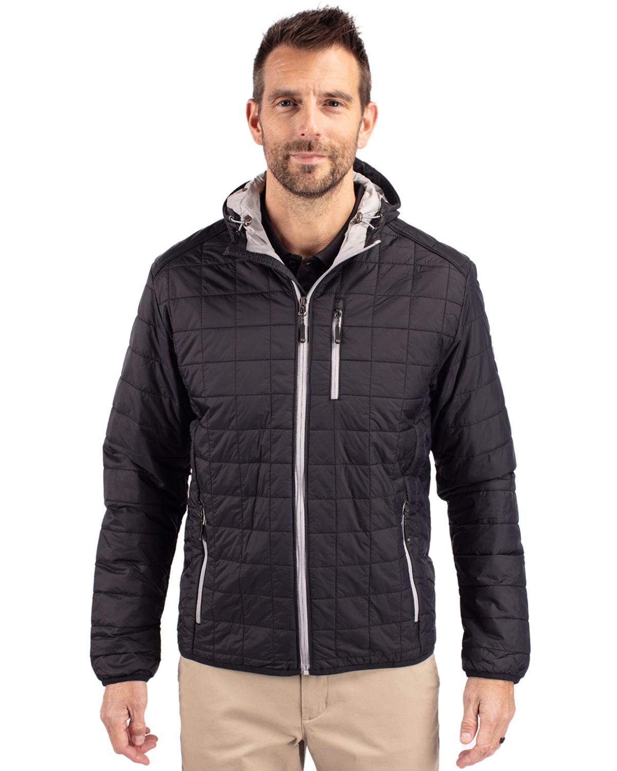 Cutter & Buck Rainier Recycled Insulated Puffer Mens Full Zip Hooded Jacket Jacket - MCO00091