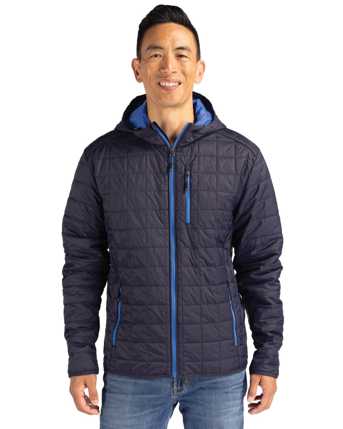 Cutter & Buck Rainier Recycled Insulated Puffer Mens Full Zip Hooded Jacket Jacket - MCO00091