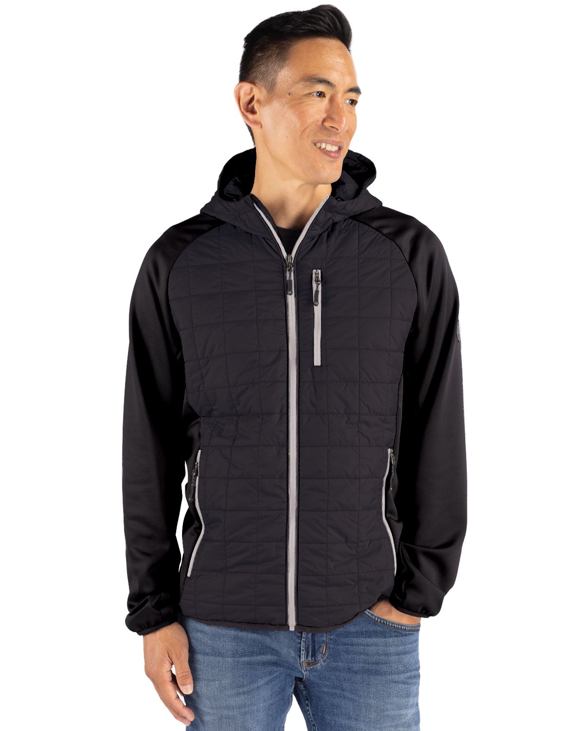 Cutter & Buck Rainier Recycled Insulated Hybrid Puffer Mens Full Zip Jacket - MCO00092