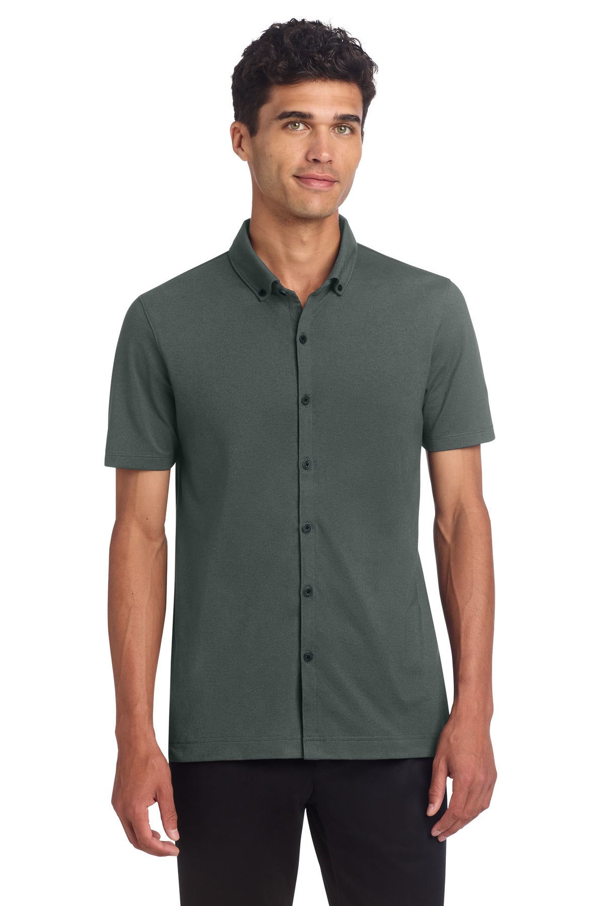 Mercer+Mettle ®  Stretch Pique Full-Button Polo MM1006