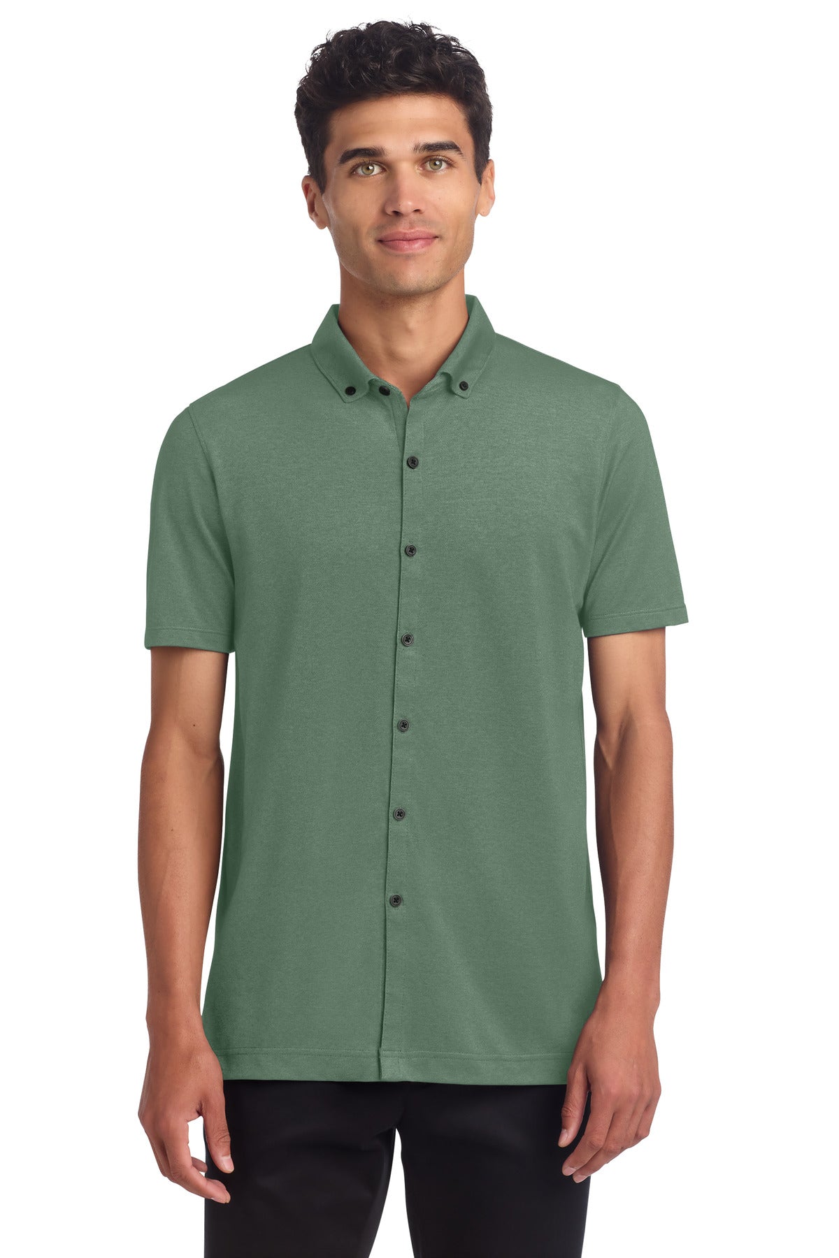 Mercer+Mettle ®  Stretch Pique Full-Button Polo MM1006