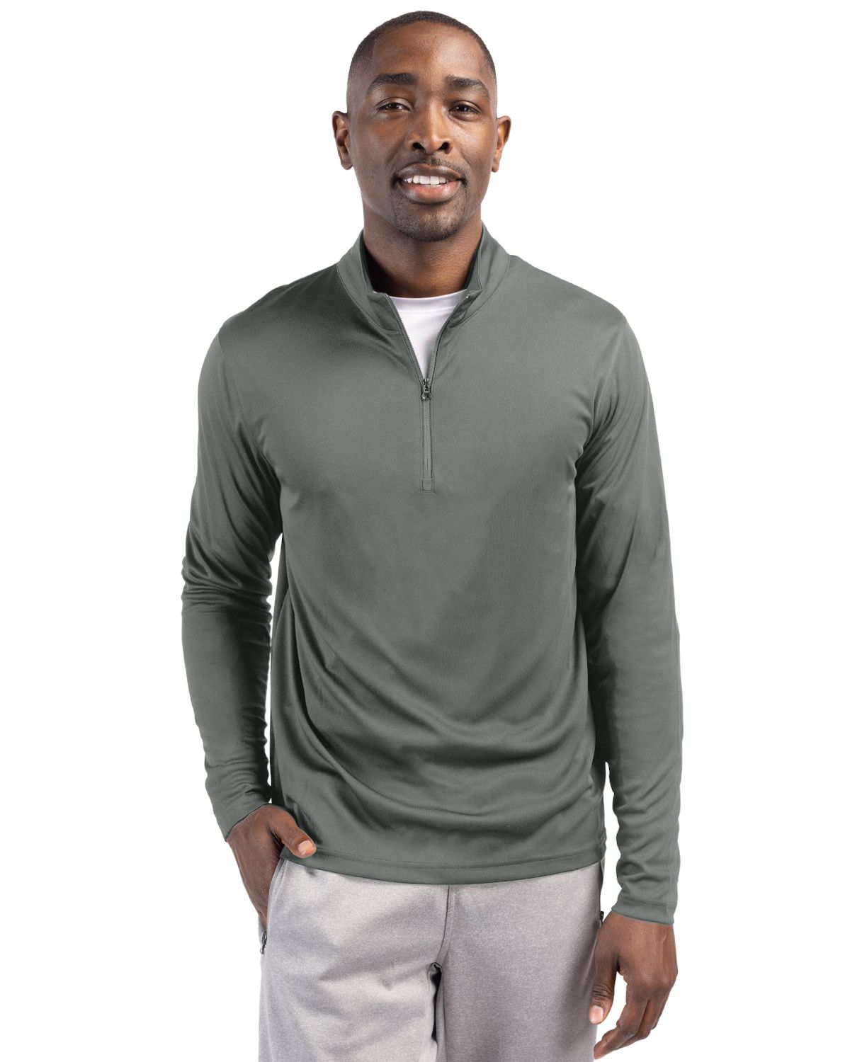 Clique Spin Solution-dyed Performance Interlock Mens Half Zip - MQK00099
