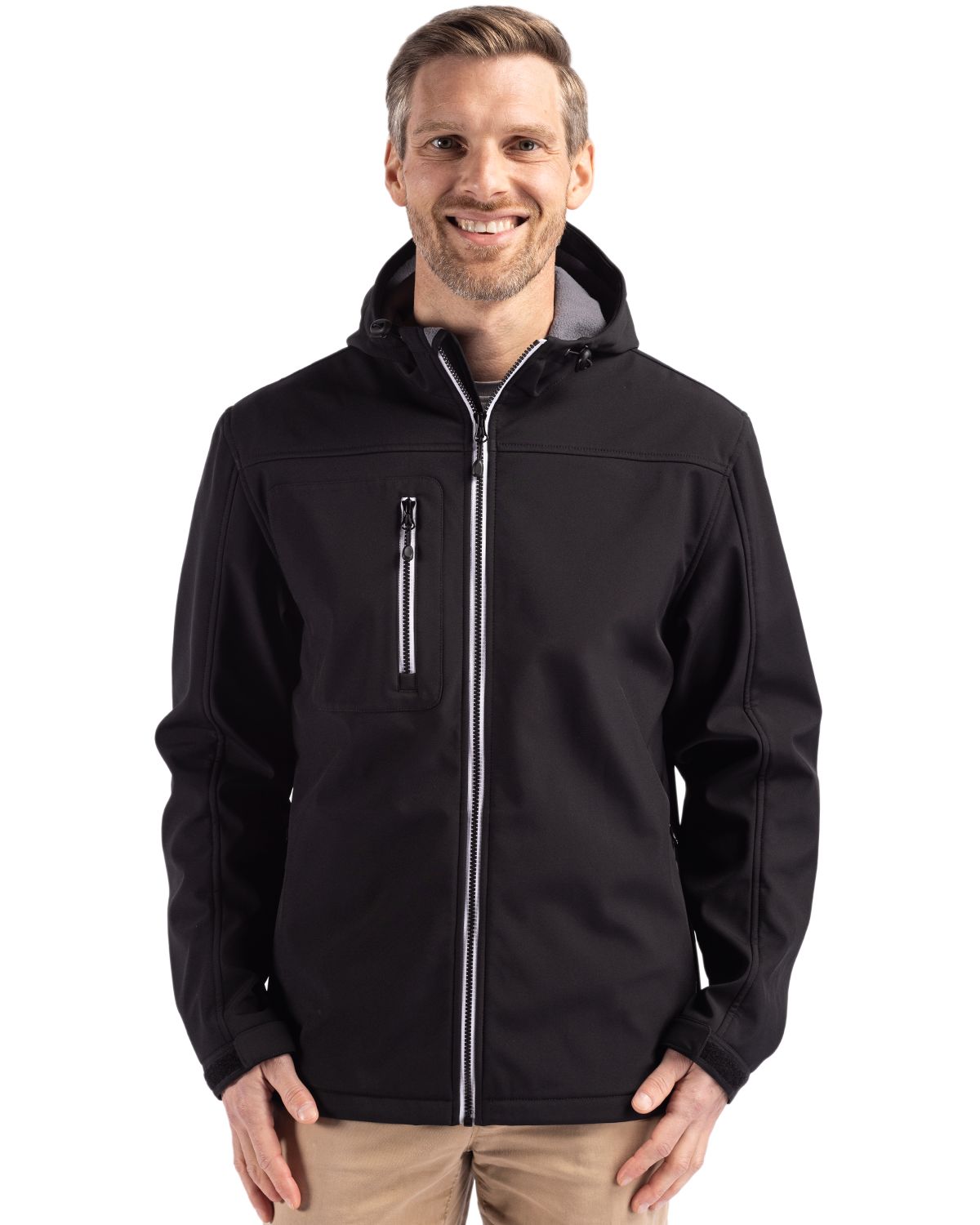 Clique Telemark Recycled Stretch Softshell Mens Full Zip Hooded Jacket - MQO00075