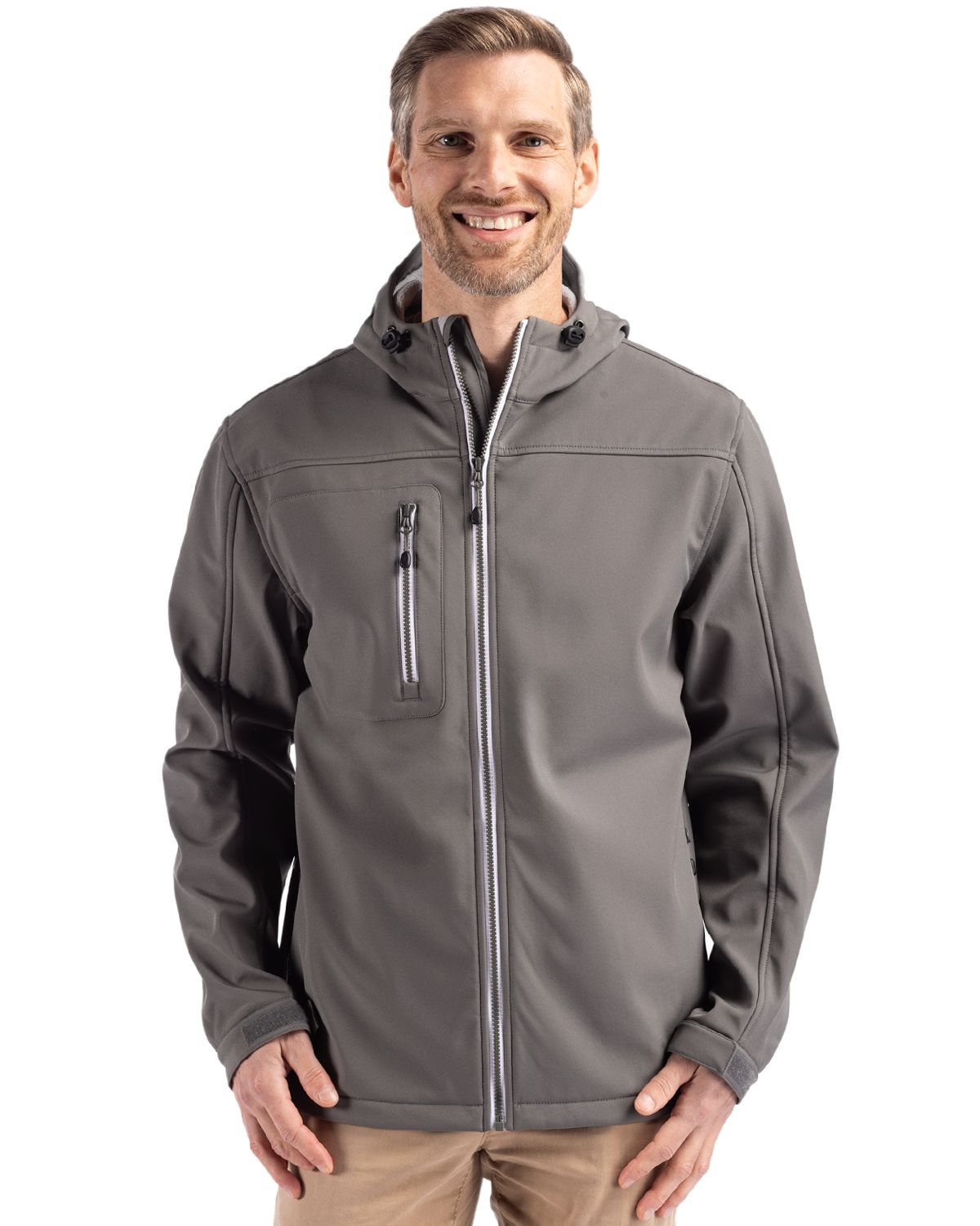 Clique Telemark Recycled Stretch Softshell Mens Full Zip Hooded Jacket - MQO00075