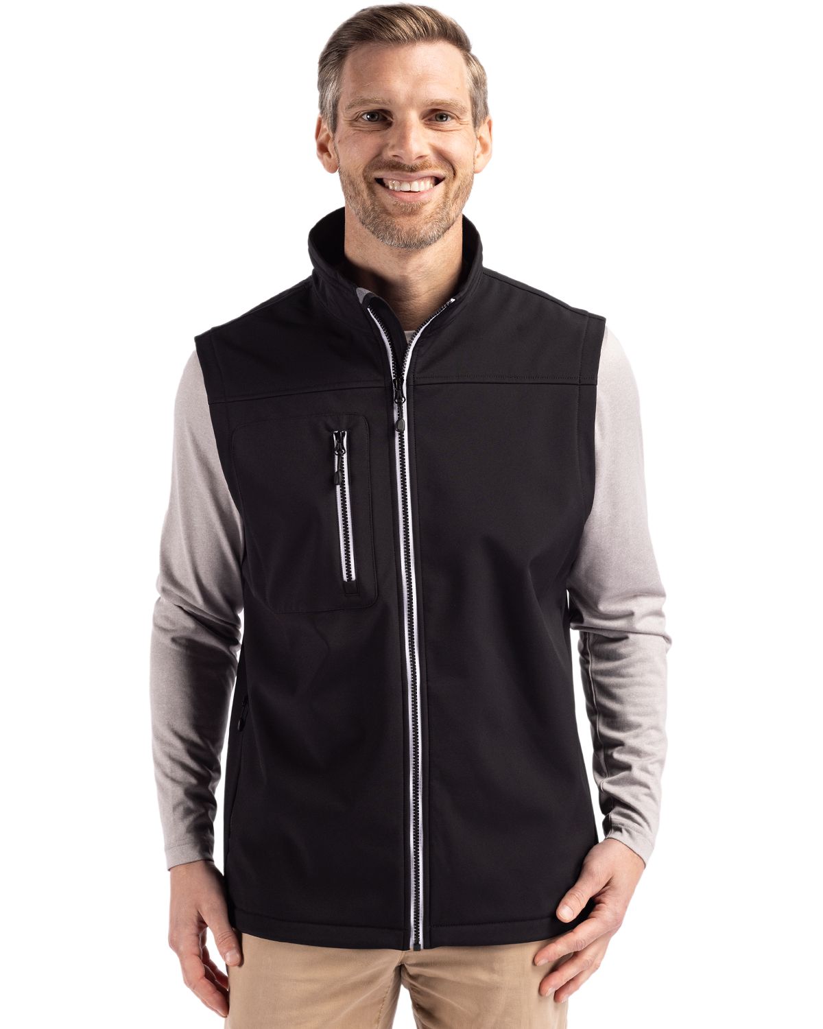 Clique Telemark Recycled Stretch Softshell Mens Full Zip Vest - MQO00076