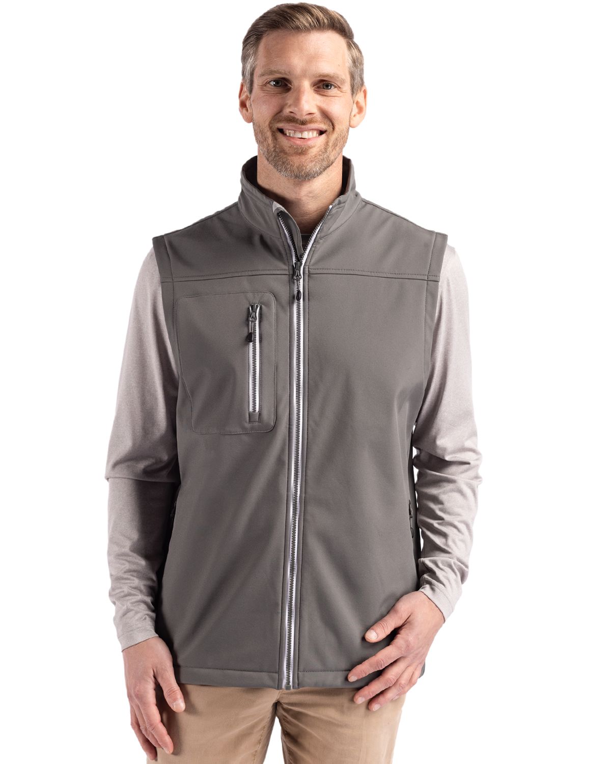 Clique Telemark Recycled Stretch Softshell Mens Full Zip Vest - MQO00076