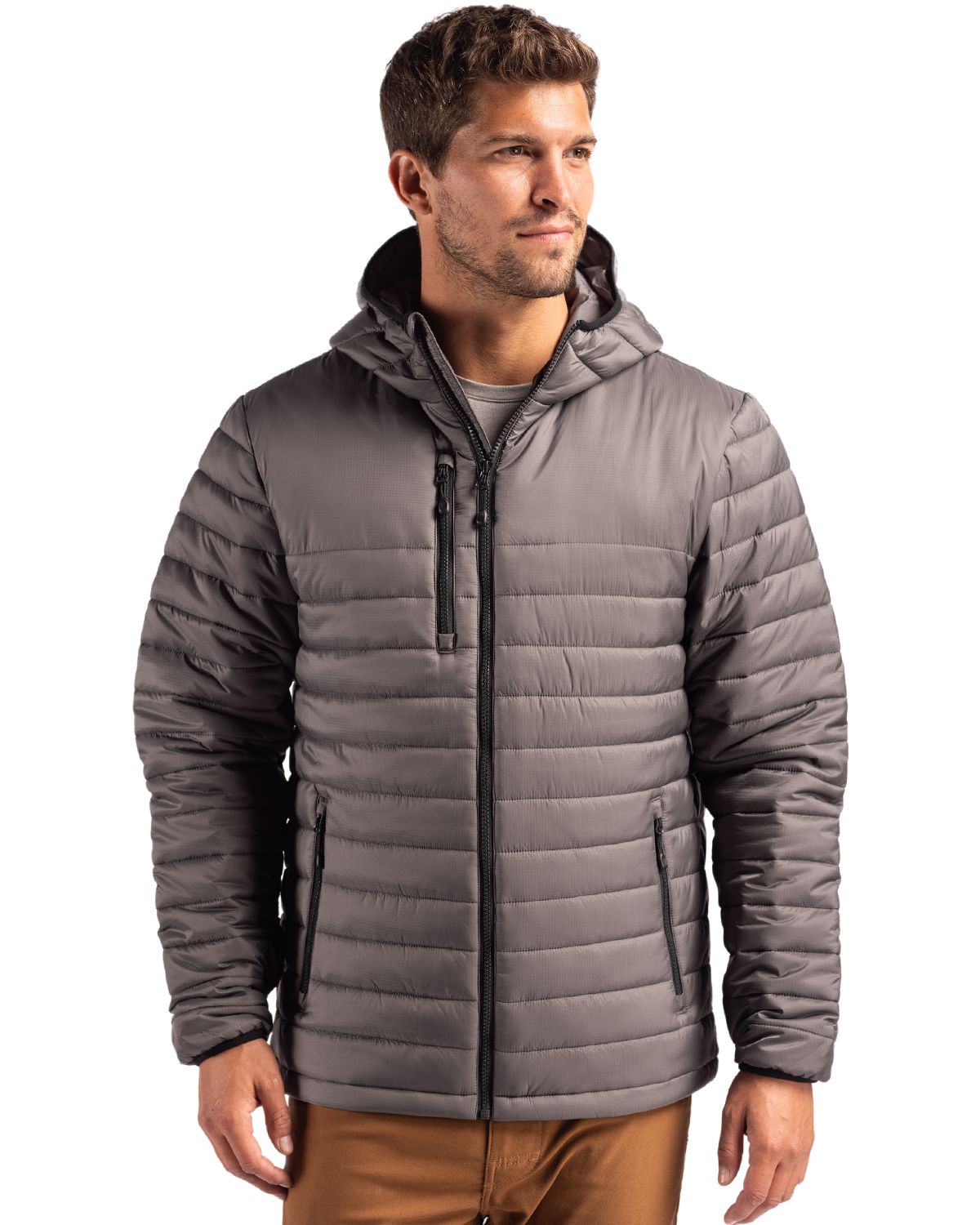 Clique Valhalla Recycled Insulated Puffer Mens Full Zip Hooded Jacket - MQO00081