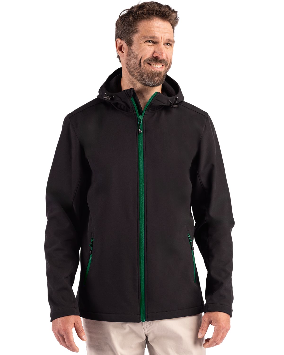 Clique Tempo Recycled Stretch Softshell Mens Full Zip Hooded Jacket - MQO00086