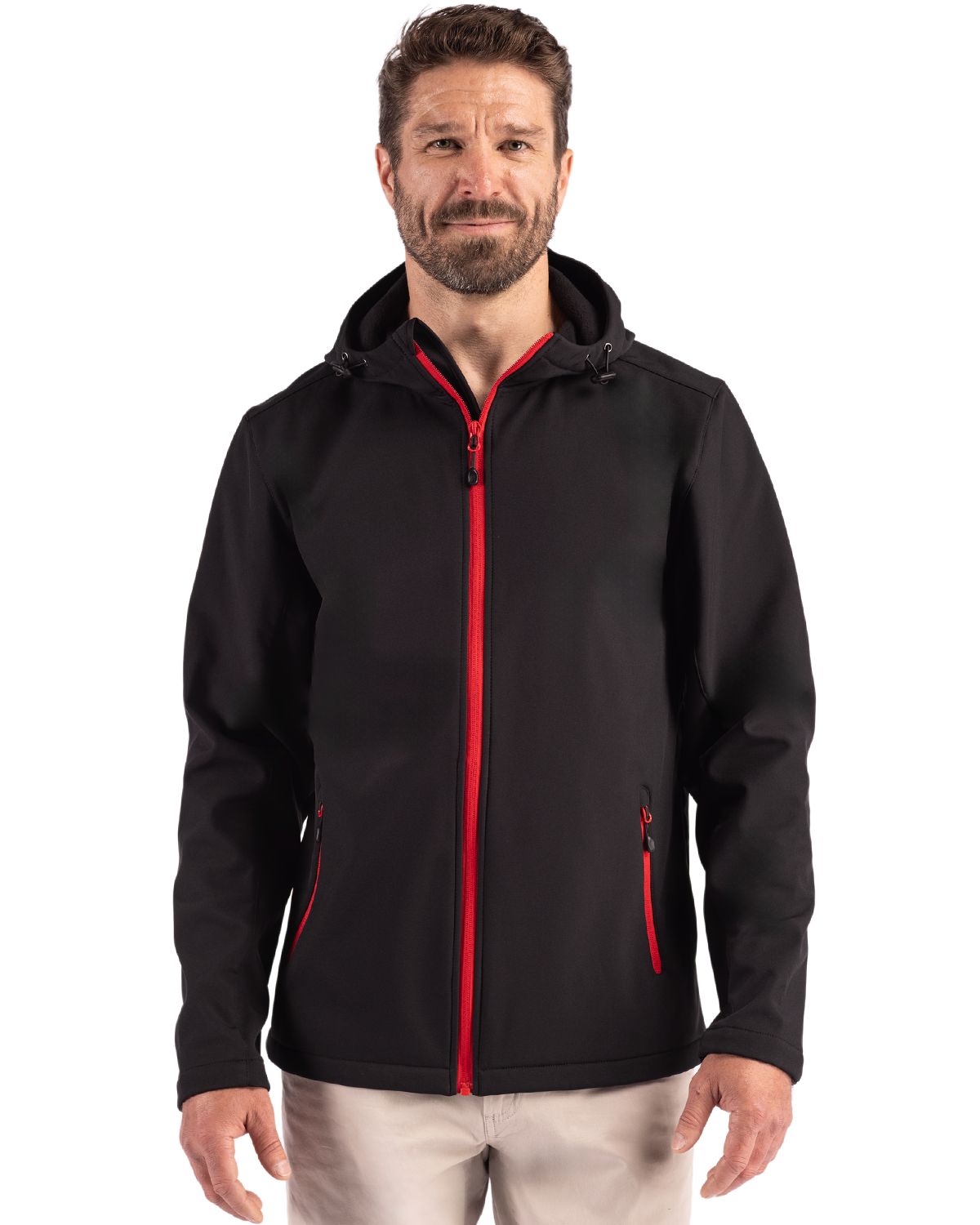 Clique Tempo Recycled Stretch Softshell Mens Full Zip Hooded Jacket - MQO00086