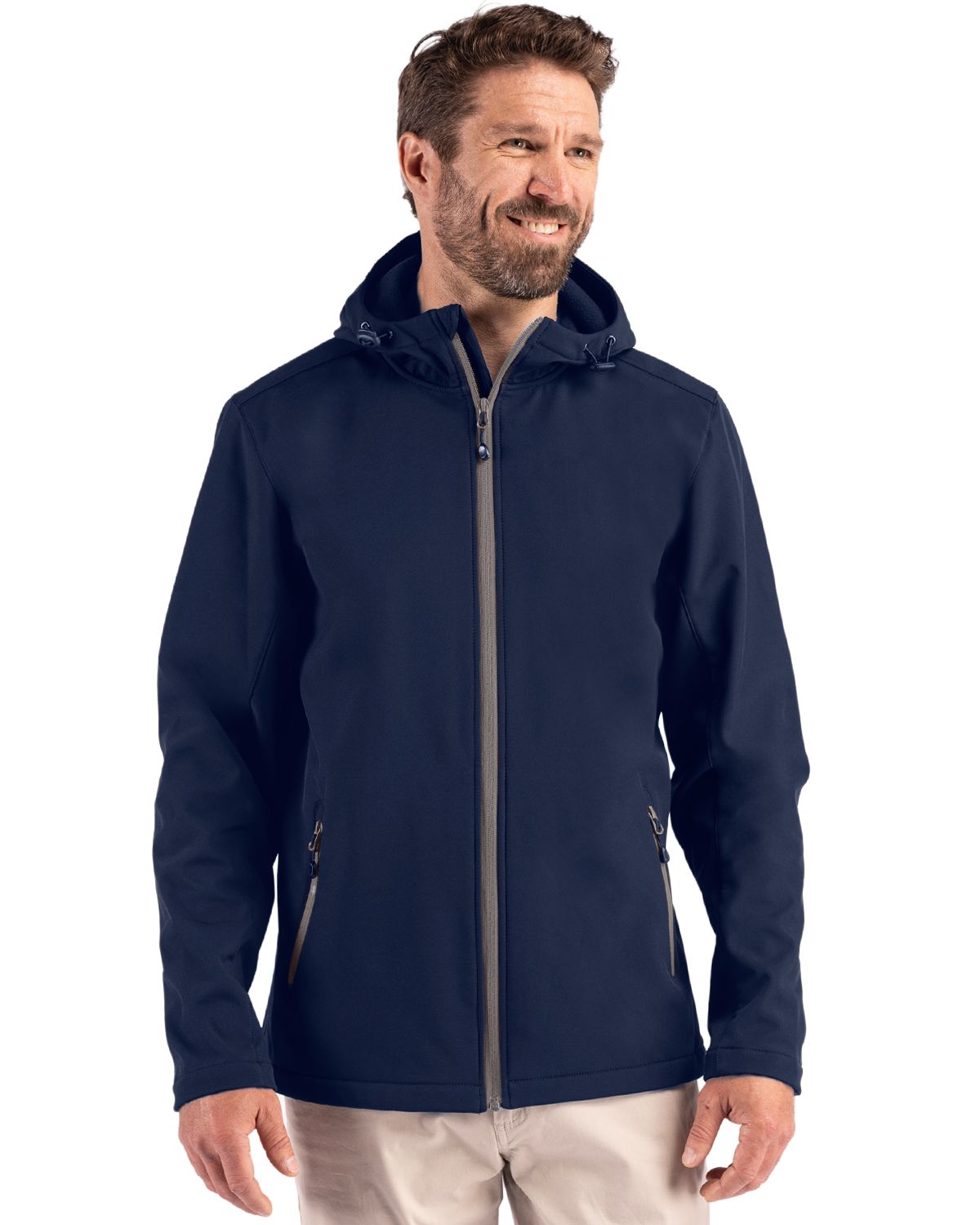 Clique Tempo Recycled Stretch Softshell Mens Full Zip Hooded Jacket - MQO00086