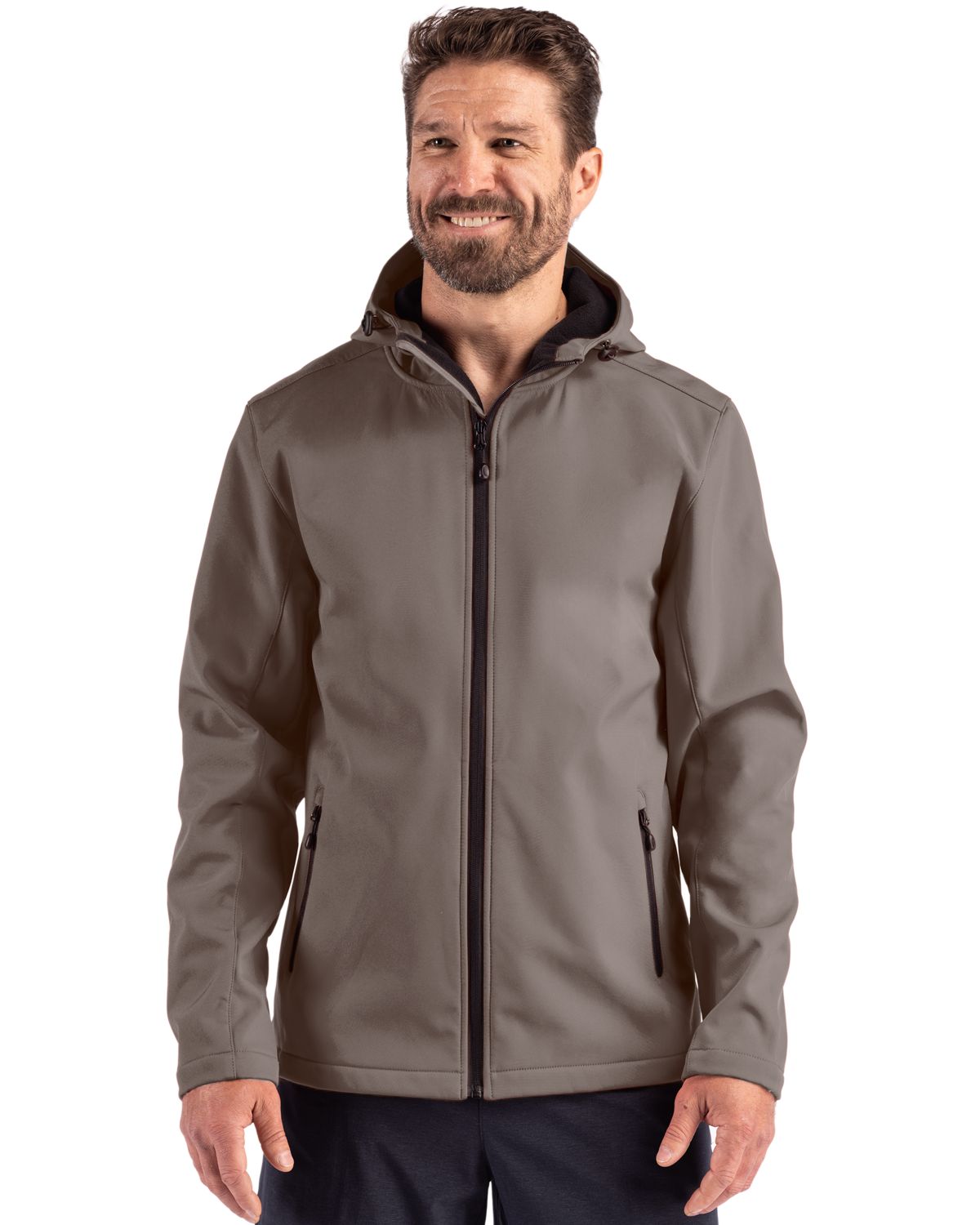 Clique Tempo Recycled Stretch Softshell Mens Full Zip Hooded Jacket - MQO00086