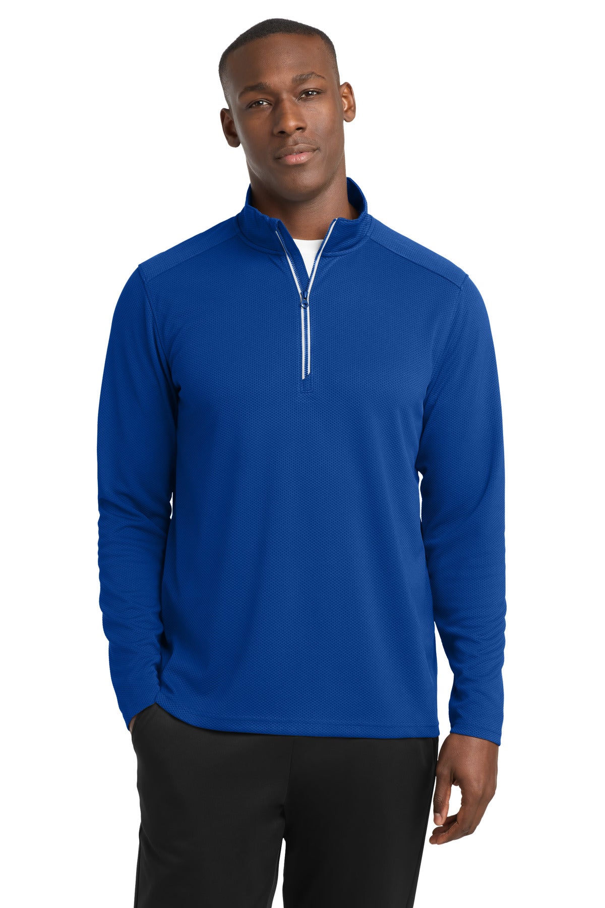 Sport-Tek ®  Sport-Wick ®  Textured 1/4-Zip Pullover.  ST860