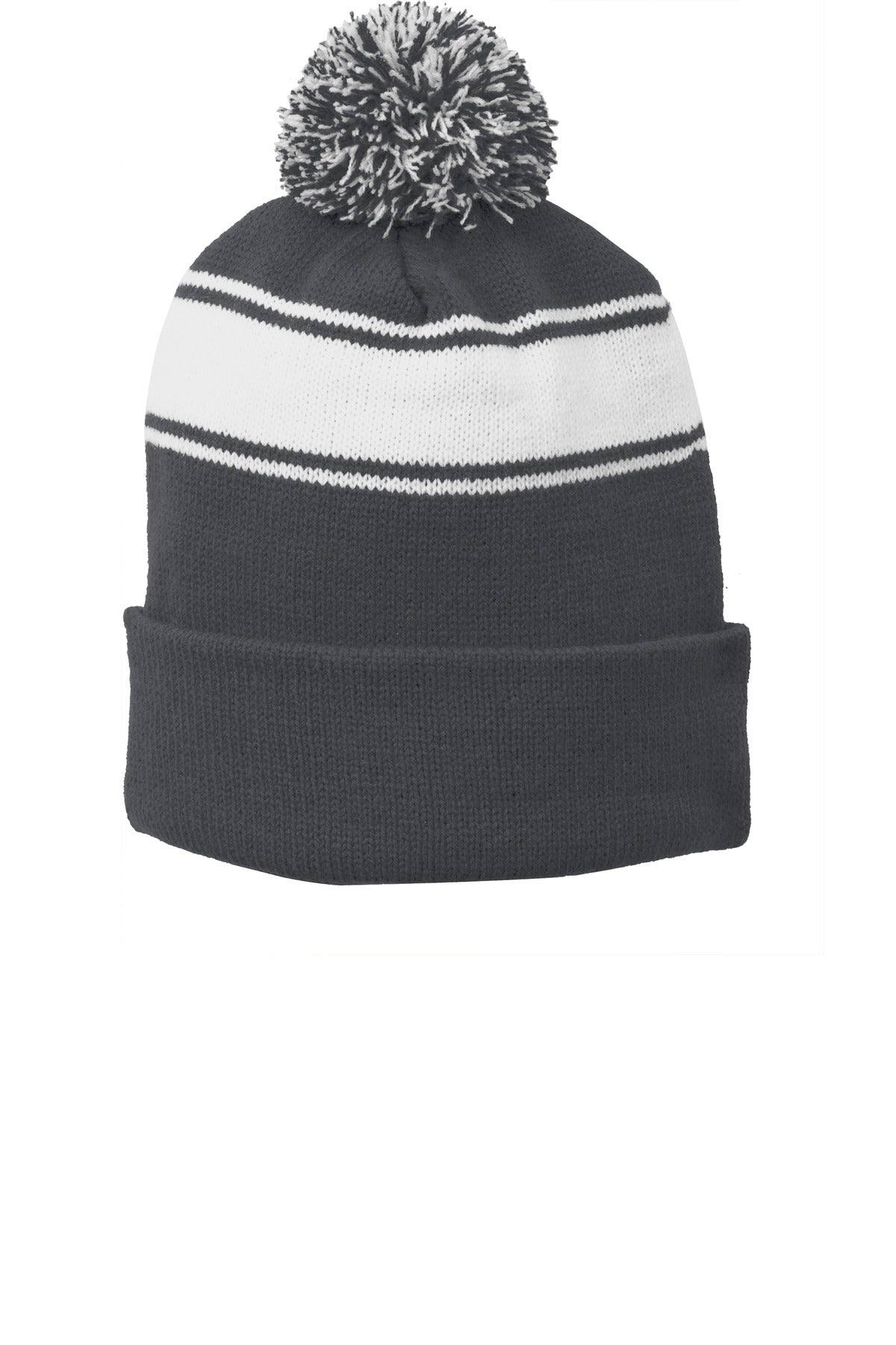 Sport-Tek ®  Stripe Pom Pom Beanie.  STC28