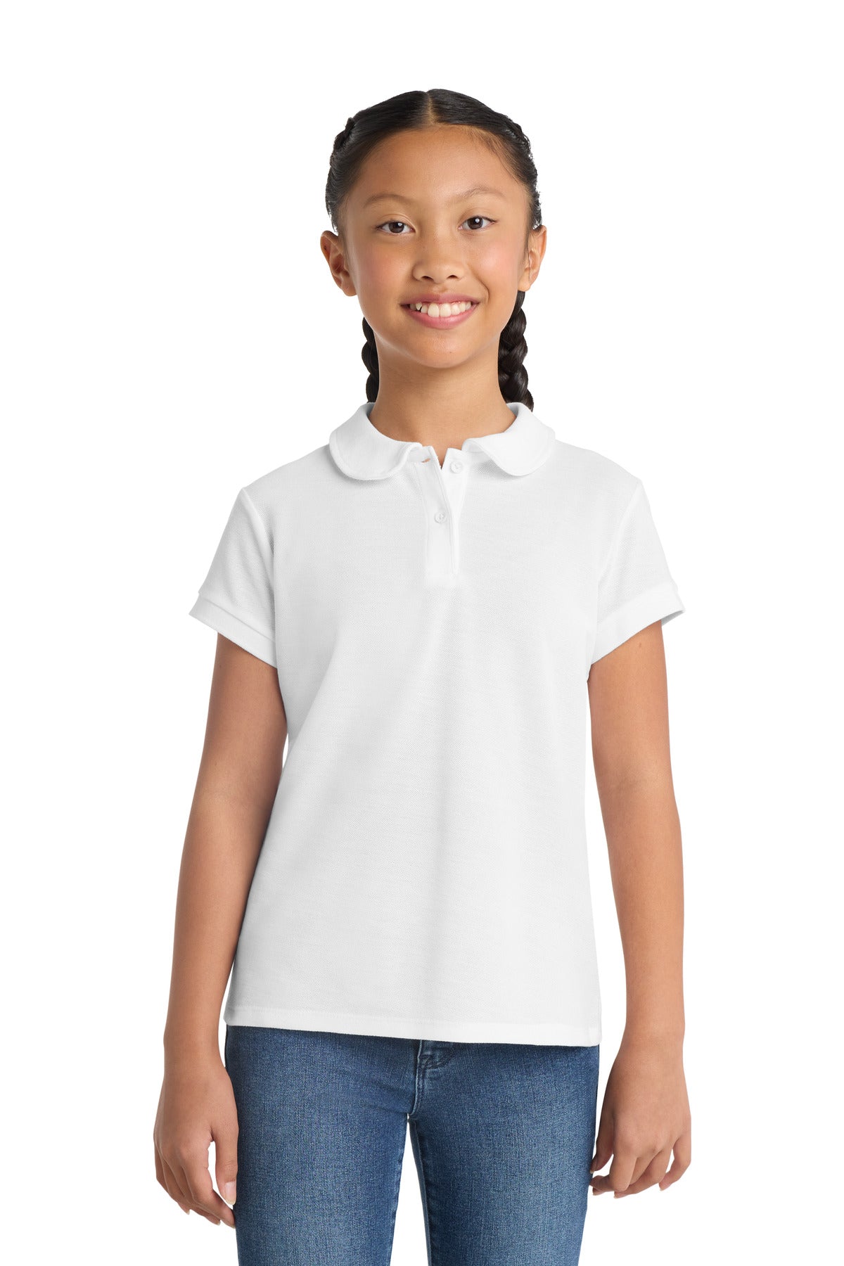 Port Authority ®  Girls Silk Touch ™  Peter Pan Collar Polo. YG503