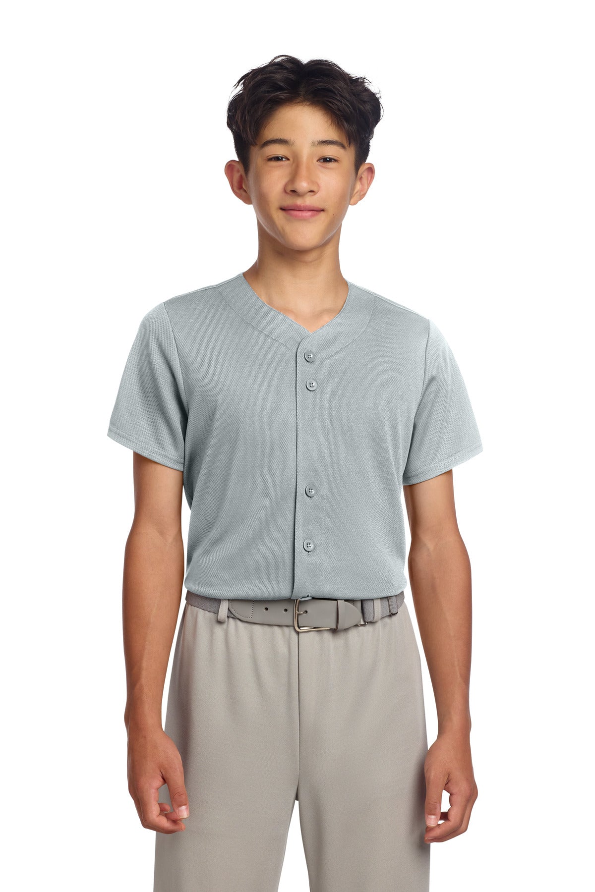 Sport-Tek ®  Youth PosiCharge ®  Tough Mesh Full-Button Jersey YST220