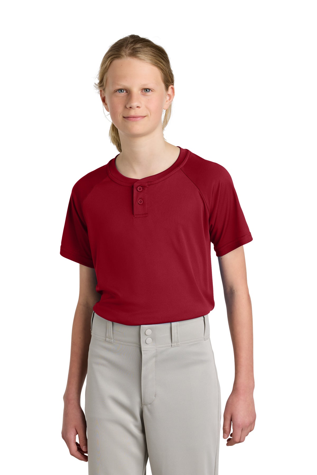 Sport-Tek ®  Youth PosiCharge ®  Competitor ™  2-Button Henley YST359
