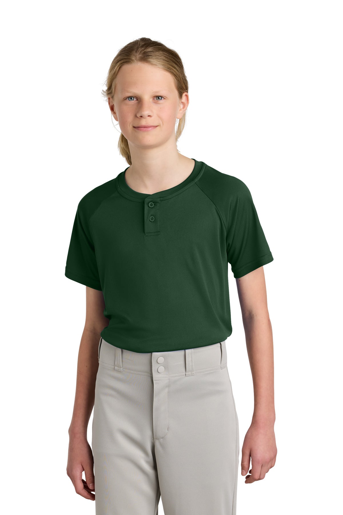 Sport-Tek ®  Youth PosiCharge ®  Competitor ™  2-Button Henley YST359